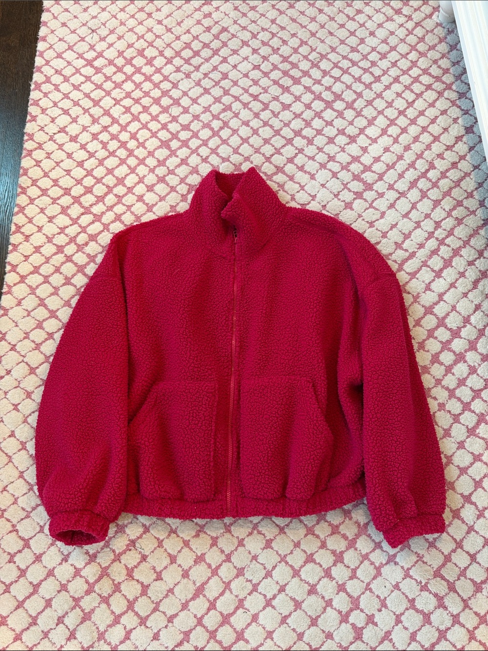 Old Navy Fuchsia Sherpa Zip-Up Jacket